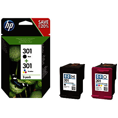 HP 301 Black & Tri-Colour Ink Cartridges, Pack of 2